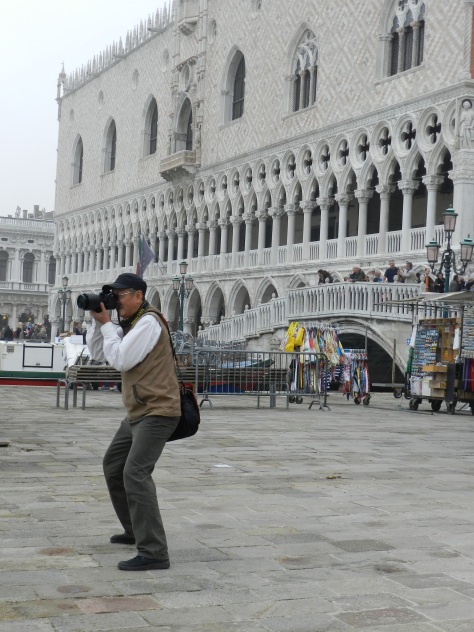 tourist and palazzo ducale